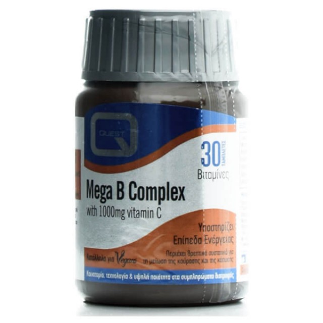 Quest Mega B Complex Plus 1000mg Vitamin C 30tabs | Online φαρμακείο ...