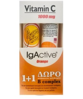 IgActive Πακέτο Προσφοράς Βιταμίνη C 1000mg 20 Αναβράζοντα Δισκία + Δώρο B Complex 20 Αναβράζοντα Δισκία