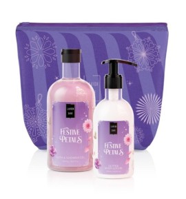 Lavish Care Festive Petals Christmas Set με Bath & Shower Gel Αφρόλουτρο, 500ml & Glitter Body Lotion Κρέμα Σώματος, 300ml, 1σετ