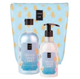 Lavish Care Frosted Ginger Cookies Bag Set με Bath & Shower Gel Αφρόλουτρο, 500ml & Glitter Body Lotion Kρέμα Σώματος, 300ml, 1σετ