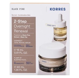 Korres Black Pine Promo Plump-Up Sleeping Facial Κρέμα Νύχτας με Μαύρη Πεύκη 4D για Σύσφιγξη & Lifting, 40ml & Δώρο Overnight Total Revival Serum Ορός Προσώπου για Ολική Ανανέωση, 15ml, 1σετ