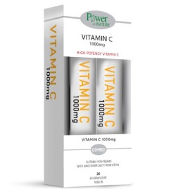 Power of Nature Combo Vitamin C 1000mg Stevia, 2x20 Αναβράζουσες Ταμπλέτες