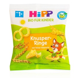 Hipp Τραγανά Τυροδαχτυλίδια Από Βιολογικά Δημητριακά Ολικής για Παιδιά Από 12m+ 25gr