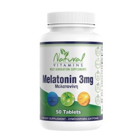 Natural Vitamins Melatonin 3mg, 50 ταμπλέτες