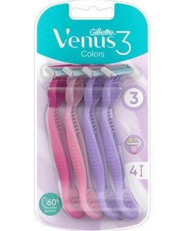 Gillette Venus 3 Multicolor Γυναικεία Ξυραφάκια μιας Χρήσης 3+1 Δώρο