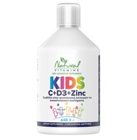 Natural Vitamins Kids C + D3 + Zinc, 500ml