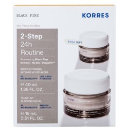 Korres 2-Step 24h Routine Promo Μαύρη Πεύκη 4D Κρέμα Ημέρας Σύσφιξης & Lifting για Ξηρές & Πολύ Ξηρές Επιδερμίδες, 40ml & Δώρο Μαύρη Πεύκη 4D Κρέμα Νυκτός για Σύσφιγξη & Lifting, 15ml, 1σετ