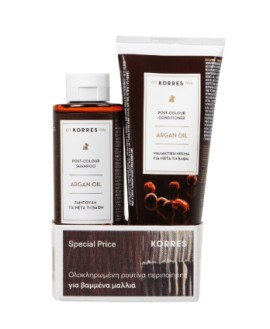 Korres Promo με Post Color Shampoo Argan Oil Σαμπουάν για Μετά τη Βαφή, 250ml & Post Color Conditioner Argan Oil Μαλακτική Κρέμα για Μετά τη Βαφή, 200ml, 1σετ