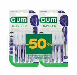 Gum Promo 1512 Trav-Ler Μεσοδόντια Iso 3 1,2mm Κυλινδρικό Μωβ, 2x6 τεμάχια