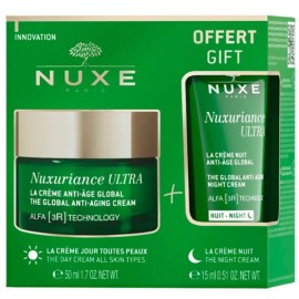 Nuxe Nuxuriance Ultra Promo The Global Anti-Aging Rich Cream Αντιγηραντική Κρέμα Ημέρας για Όλους τους Τύπους Επιδερμίδας, 50ml & The Global Anti-Aging Night Cream Αντιγηραντική Κρέμα Νυκτός, 15ml, 1σετ