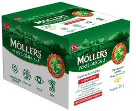 Mollers Forte Ιχθυέλαιο & Μουρουνέλαιο Πλούσιο σε Ω3 Λιπαρά Οξέα 150caps