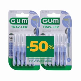 Gum Promo 1312 Trav-Ler Μεσοδόντια Iso 0 0.6mm Κυλινδρικό Λιλά, 2x6 τεμάχια