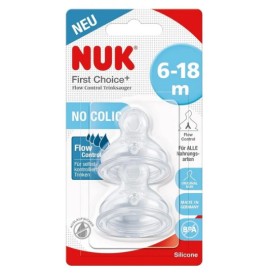 Nuk First Choice Plus Θηλή σιλικόνης με Έλεγχο Ροής 6-18m 2 τεμάχια