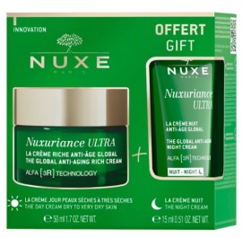 Nuxe Nuxuriance Ultra Promo The Global Anti-Aging Rich Cream Αντιγηραντική Κρέμα Ημέρας για Ξηρές/Πολύ Ξηρές Επιδερμίδες, 50ml & The Global Anti-Aging Night Cream Αντιγηραντική Κρέμα Νυκτός, 15ml, 1σετ