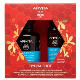 Apivita Hydra Shot Promo Moisturizing Shampoo Σαμπουάν, 250ml & Leave-In Conditioner Κρέμα Ενυδάτωσης χωρίς Ξέβγαλμα, 100ml, 1σετ