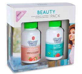 Chewy Vites Adults Beauty Pack Special Offer Collagen Beauty Complex & Hair Skin & Nails, Πακέτο Συμπληρωμάτων Διατροφής για Ομορφιά 60 + 60 ζελεδάκια