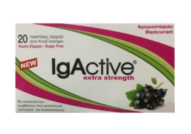 IgActive Παστίλιες Λαιμού Φραγκοστάφυλο Extra Strength Sugar Free, 20 Τεμάχια