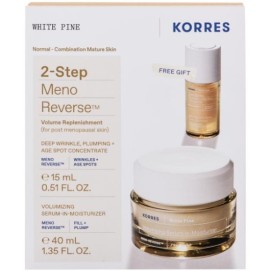 Korres Promo White Pine 2-Step Meno Reverse Λευκή Πεύκη Αναπλήρωση Όγκου με Volumizing Serum-in-Moisturizer Κρέμα Ημέρας, 40ml & Δώρο Deep Wrinkle Plumping + Age Spot Ορός Προσώπου, 15ml, 1σετ