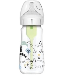 Dr Browns Options+ Πλαστικό Μπιμπερό Με Φαρδύ Λαιμό Natural Flow 270ml Baby Dino