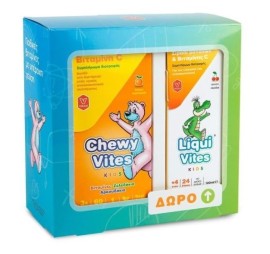 Vican Chewy Vites Kids Βιταμίνη C 60 ζελεδάκια & Δώρο Liqui Vites Σιρόπι Βοτάνων & Βιταμίνης C 250ml