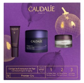 Caudalie Premier Cru Promo με The Rich Cream Κρέμα Ολικής Αντιγήρανσης Πλούσιας Υφής για Ξηρές Επιδερμίδες, 50ml & Δώρο The Cream Κρέμα Ημέρας για Όλους τους Τύπους Επιδερμίδας, 15ml & The Eye Cream Κρέμα Ματιών, 5ml, 1σετ