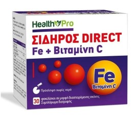 Health Pro Direct Σίδηρος & Βιταμίνη C, 30 Φακελίσκοι