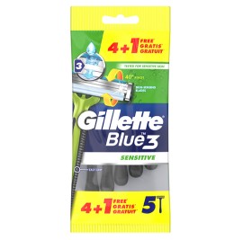 Gillette Blue 3 Sensitive Ξυραφάκια μιας χρήσης 4+1τεμάχια Δώρο