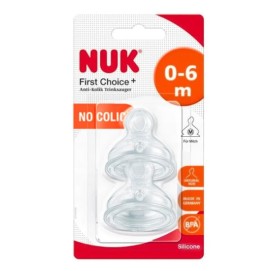 Nuk First Choice+ No Colic Silicone Nipples 0-6m, 2 τεμάχια