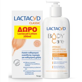 Lactacyd Promo με Body Care Deeply Nourishing Κρεμώδες Αφρόλουτρο, 300ml & Δώρο Classic Intimate Washing Lotion για την Ευαίσθητη Περιοχή, 200ml, 1σετ