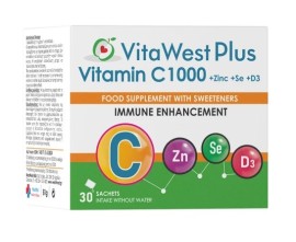 VitaWest Plus Vitamin C 1000 + Zinc + Se +D3, 30 Φακελάκια