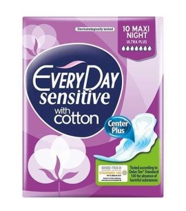 EVERYDAY Σερβιέτες Sensitive Maxi Night Ultra Plus, 10 τεμάχια