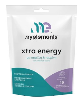 My Elements Xtra Energy Συμπλήρωμα Διατροφής με Καφεΐνη Ταυρινή, 10 Αναβράζουσες Ταμπλέτες