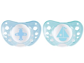 Chicco Physio Air Ορθοδοντική Πιπίλα Μπλε 0-6m+ 2τμχ